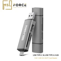 Інтернет-магазини MSLFORCE | USB-зчитувач карт OTG типу Type C підтримує SD SDHC SDXC MMC / MicroSD T-Flash адаптер концентратора USB C