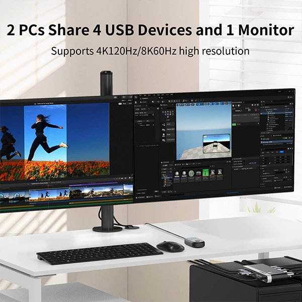 DP 4K Extended Display Switch USB KVM